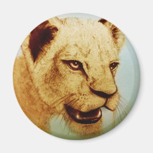 León salvaje, imán de realismo en el arte animal