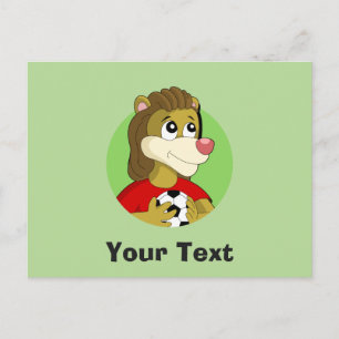 León sosteniendo una postal de un personalizado de