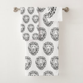 León tribal blanco y negro