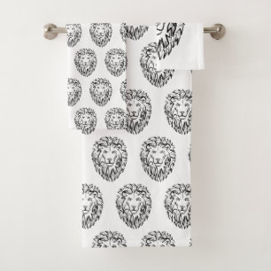 León tribal blanco y negro