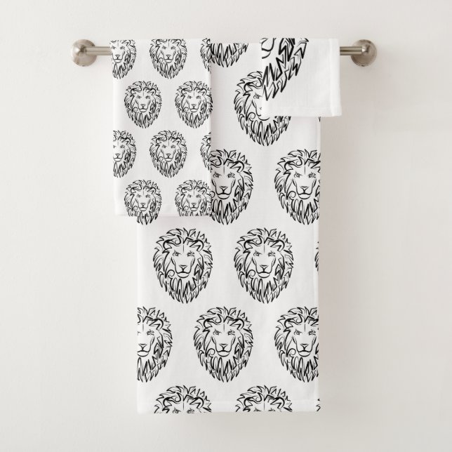 León tribal blanco y negro (In situ)