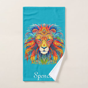 León tribal majestuoso con nombre personalizado