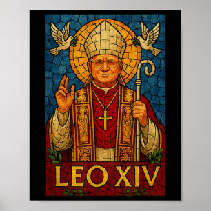 León Xiv: Católico Cristiano de Arte Mosaico Divin