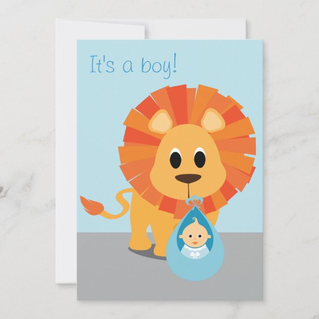 León y bebé - ¡Es un niño! (Anverso)