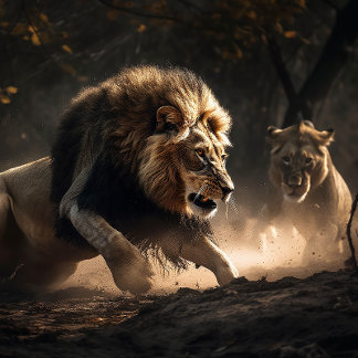 León Y Leona Cazan Juntos Rompecabezas