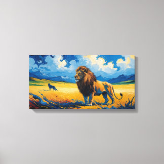 León y Lobo - Arte estilo Van Gogh
