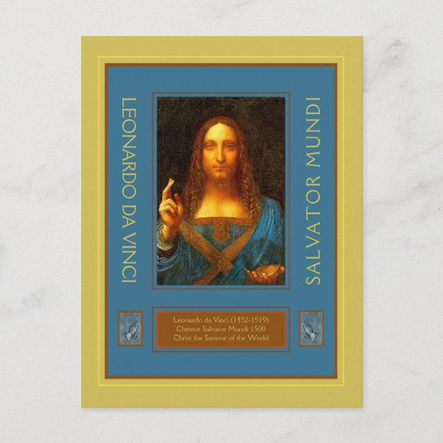 Leonardo da Vinci 1500 Salvator Mundi Tarjeta Post (Anverso)