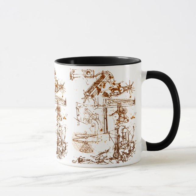 Leonardo da Vinci bosquejó la taza de café (Derecha)