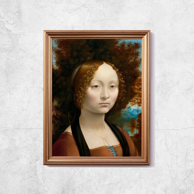 Leonardo Da Vinci Ginevra De Benci Viejo Arte Famo (Leonardo Da Vinci Ginevra De Benci Old Famous Art Poster
)