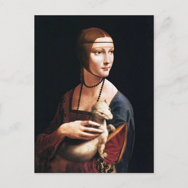 Leonardo Da Vinci Lady con una tarjeta Ermine (Anverso)