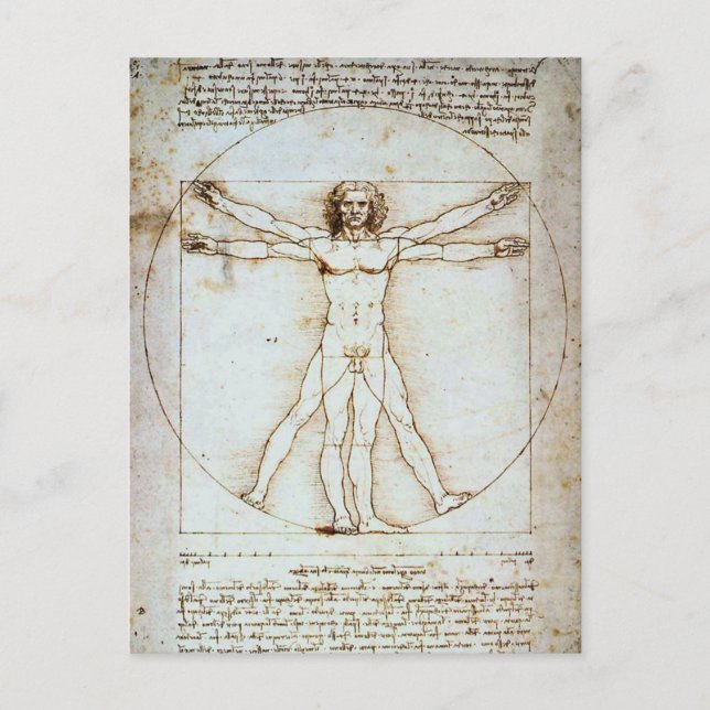 LEONARDO DA VINCI ... TARJETA POSTAL DE HOMBRE VIT (Anverso)