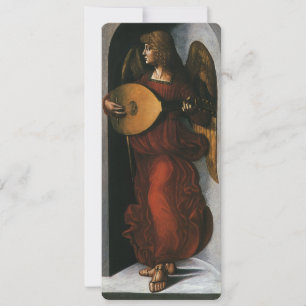 Leonardo da Vinci un ángel en rojo con un lute