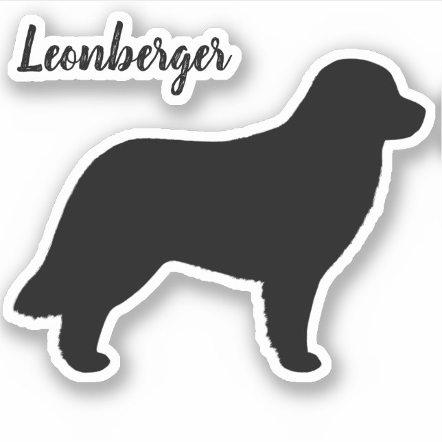 Leonberger Dog Silhouette Leo Vinyl Pegatina (Anverso)