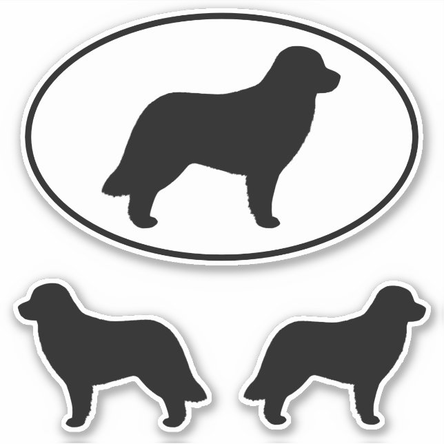 Leonberger Dog Silhouette Vinyl Pegatina Set (Anverso)