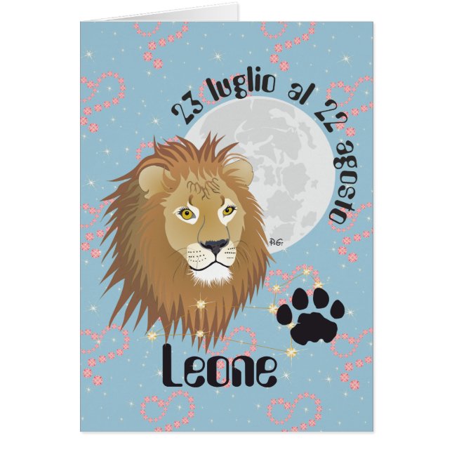 Leone 23 luglio al 22 Biglietti d'auguri (Frente)
