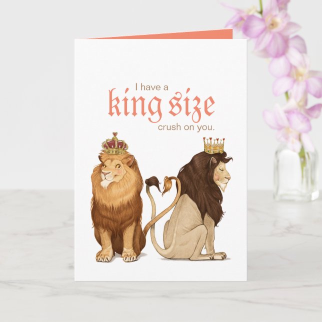 Leones con tarjeta de felicitación por amor (Orquídea)