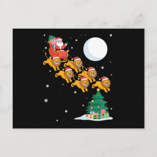 Leones de Trineo de Santa Navidad Árbol Luna Navid
