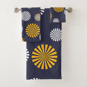 Leones estilizados, azul marino, amarillo, blanco