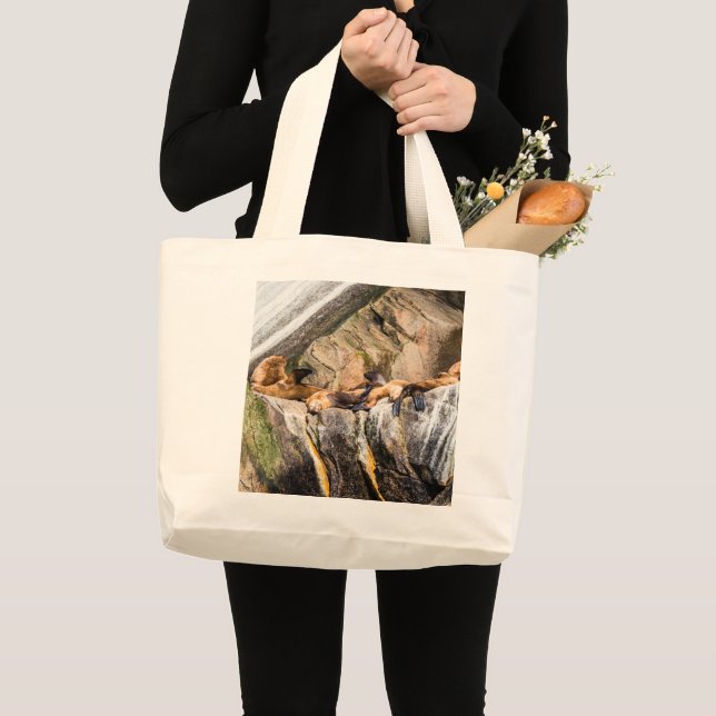 Leones Marinos Sobre Las Rocas Grandes Bolsas De T (Anverso (producto))