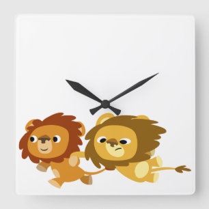 Leones Personalizados cortos en el reloj de pared