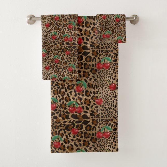 Leopard Cheetah Animal Print Red Cherry (In situ)