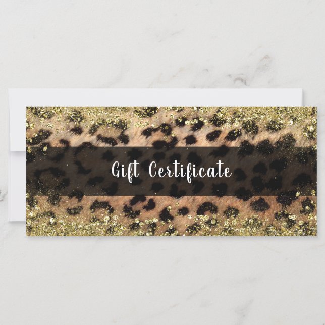 Leopard Cheetah Gold Purpurina Glam Gift Certifica (Anverso)