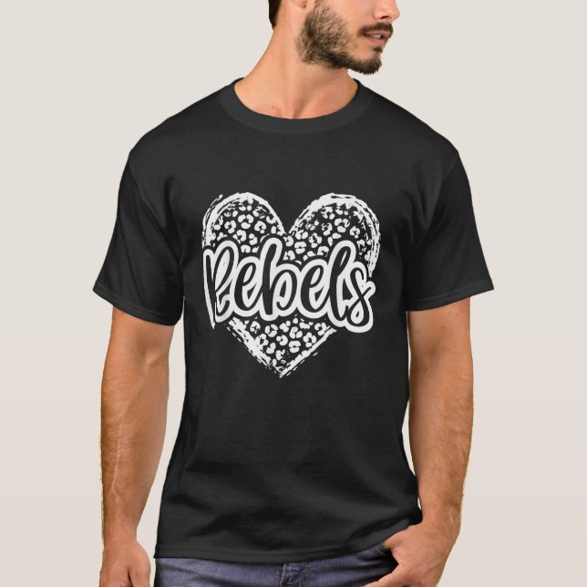 Leopard Cheetah Heart REBELS Escolar Spirit Top Di (Anverso)