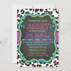 Leopard / Cheetah Imprimir invitación Cumpleaños