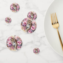Leopard Cub y Rosas Table Confetti