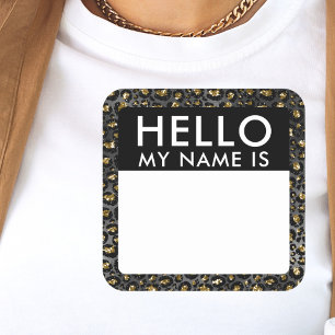 Leopard Hello My Name Is Pegatinas