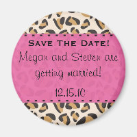Leopard & Hot Pink Guardar imanes de fecha