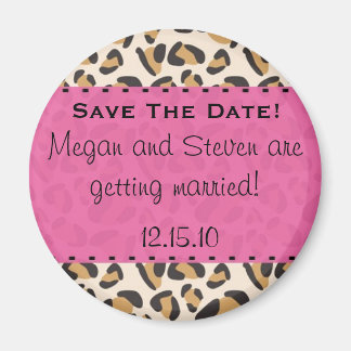 Leopard & Hot Pink Guardar imanes de fecha