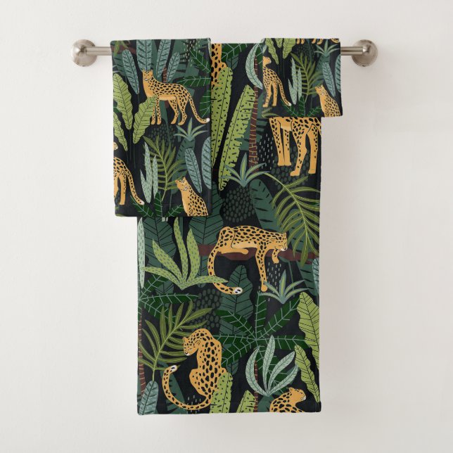 Leopard Jungle Forest Illustration Seamless  (In situ)