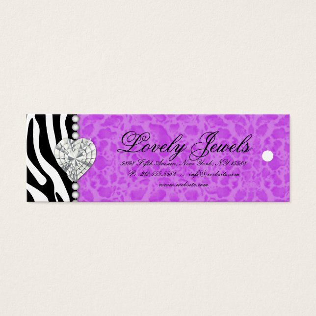 Leopard Pearl Lace Jewels Price Etiqueta Purple (Frente)