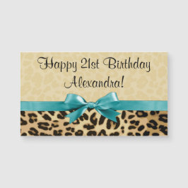 Leopard Print Aqua Blue Bow Chicas
