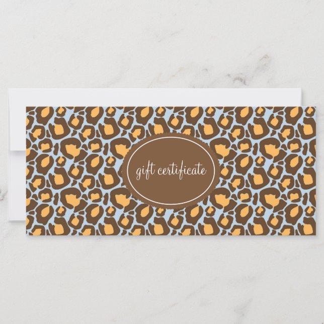 Leopard Print Boutique Style Certificados de regal (Anverso)