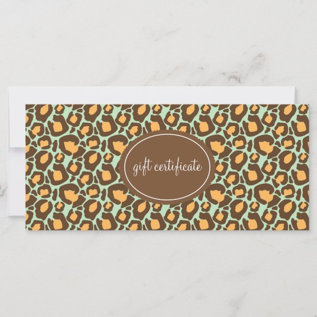 Leopard Print Boutique Style Certificados de regal (Anverso)