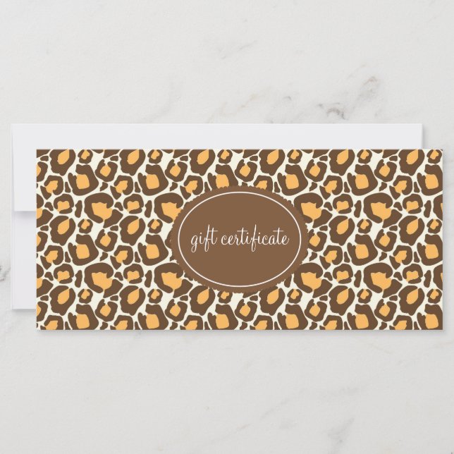 Leopard Print Boutique Style Certificados de regal (Anverso)