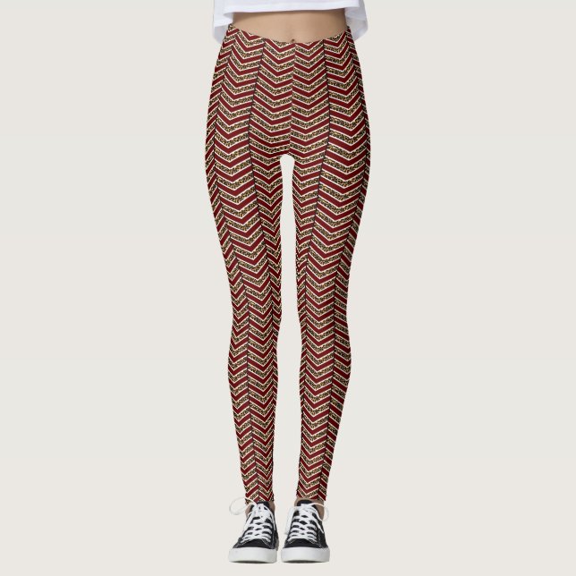 Leopard Print Chevron Leggings (Anverso)