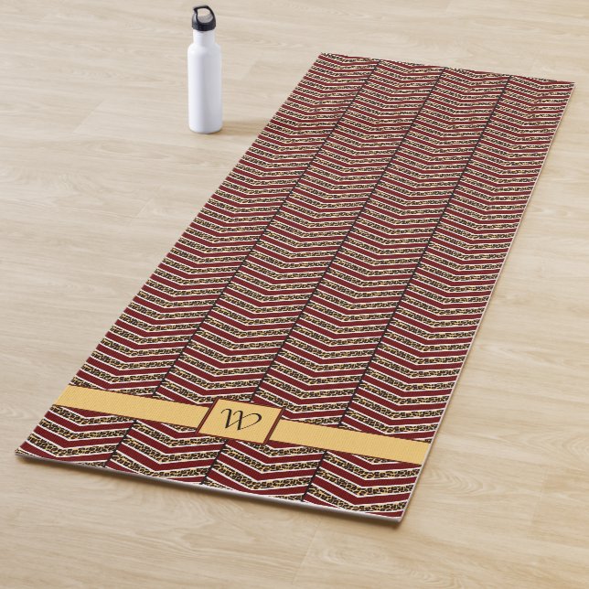 Leopard Print Chevron Yoga Mat (In situ)