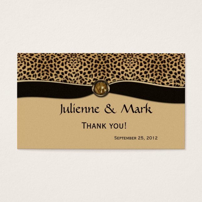 Leopard Print FAUX Ribbon Jewel Wedding Favor (Frente)