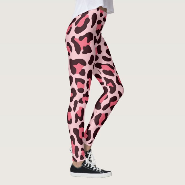 Leopard Print Leggings Hot Pink and Black (Derecha)
