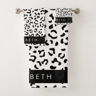 Leopard Print, Spots, Black And White, Tu Nombre