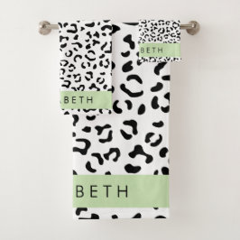 Leopard Print, Spots, Black And White, Tu Nombre