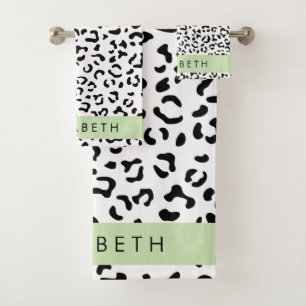 Leopard Print, Spots, Black And White, Tu Nombre