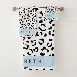 Leopard Print, Spots, Black And White, Tu Nombre