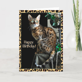 Leopard Print Tarjeta de cumpleaños con tema de ga