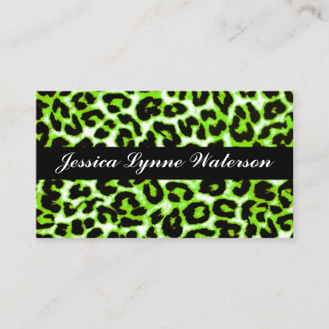 Leopard Print tarjetas profesionales modernas (Anverso)