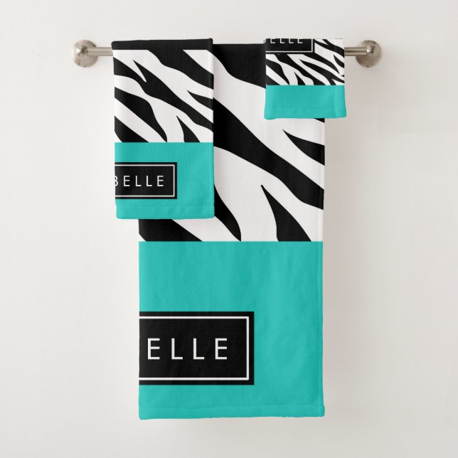 Leopard Print, Zebra Print, Blue, Your Name (In situ)