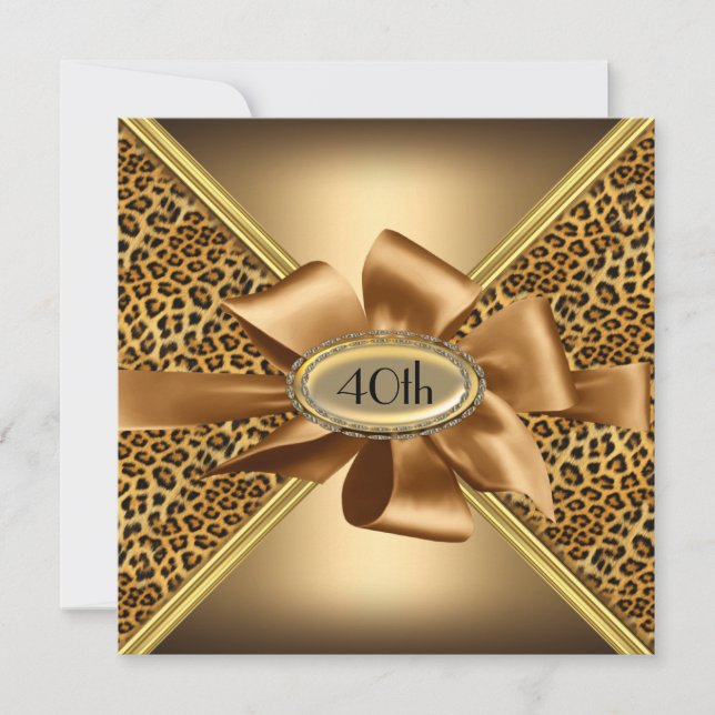 Leopard skin Birthday party Invitación 5 (Anverso)